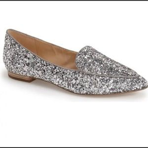Sole Society Cammila Silver Glittet flats